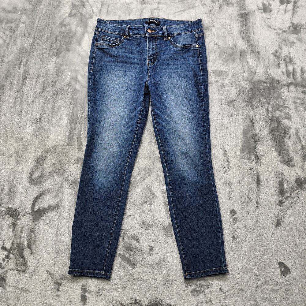 d. jeans Womens 8 Blue Mid Rise Skinny Leg Stretch Denim Ankle 5-Pocket Casual‎